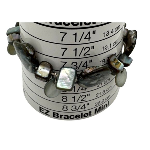 Coastal Chic Shell Stretch Bracelet Mother of Pearl Abalone Beachy Sea Siren - Picture 3 of 4